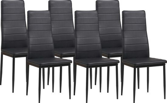 Albatros International MILANO eetkamerstoelen, set van 6, zwart