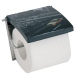 MSV 140575 toiletpapierhouder, motief New York, MDF/roestvrij staal, 13 x 15 x 11,5 cm