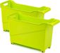 Plasticforte Trolley - Set van 6x stuks - limegroen - L45 x B17 x H29 cm - opberger op wieltjes
