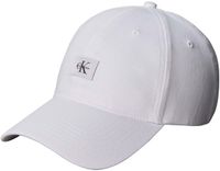 Calvin Klein Heren MONOLOGO geweven patch BB Cap LV04D5077G Cap, wit (helder wit), één maat, Wit (helder wit), One size