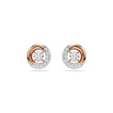 Swarovski Dextera Oorknopjes, Ronde slijpvorm, Wit, Roségoudkleurige toplaag
