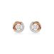 Swarovski Dextera Oorknopjes, Ronde slijpvorm, Wit, Roségoudkleurige toplaag