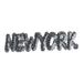 Com' 1 idée Opstrijkbare patch New York Sequins lichtgrijs 4 x 13 cm