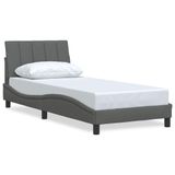 VidaXL Cadre de lit 90x200 cm Tissu Gris foncé