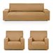 Eysa Luz elastische bankovertrek, set Trio 3 + 1 + 1-zits, mosterdkleurig