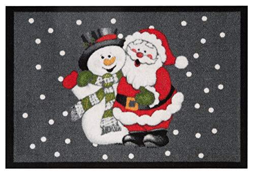 Hanse Home deurmat Santa and Snowman grijs, 40x60 cm