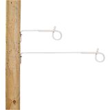 Gallagher Afstandisolator krulstaart hout 17,5cm wit (10) - 010981