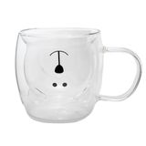 lachineuse Dubbelwandige mok – schattige beer – transparant – inhoud 275 ml