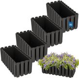 KOTARBAU® Balkonbak, Bloembak voor Balkon, Kunststof Balkonbak, 38 x 18 x 16 cm, Grijs