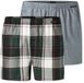 Schiesser Heren Boxershorts 2-Pack - Grijs/Groen/Zwart/Wit - Gemeleerd - 3XL