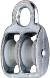 DX Katrol dubbel wiel metaal 10 cm met rem 50 kg belastbaar