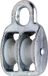 DX Katrol dubbel wiel metaal 10 cm met rem 50 kg belastbaar