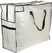 Household Essentials MightyStor Large Storage Bag with Handles | White Tarp with Black Trim