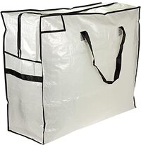 Household Essentials MightyStor Large Storage Bag with Handles | White Tarp with Black Trim