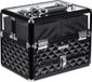 Unyqoos Bol cosmeticakoffer, professionele cosmetica-opslag, multikoffer, vloerkoffer, transparant acrylglas, opvouwbare compartimenten, XL, zwart, 30 cm