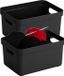 Sunware Opbergbox Sigma - 2x stuks - kunststof - zwart - 5 liter