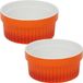 Excellent Houseware Creme brulee schaaltjes - 10x stuks - oranje - D11 cm - porselein - Tapas schaaltjes - 200 ml
