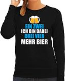 Bellatio Decorations Shoppartners Bv Apres ski trui Ein Zwei Drei Bier zwart dames - Wintersport sweater - Foute apres ski outfit/ kleding/ verkleedkleding M