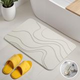Björn&Schiller badmat van steen, antibacteriële en absorberende diatomiet badmat, antislip douchemat, badkamer set 60x39 cm, wit
