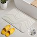 Björn&Schiller badmat van steen, antibacteriële en absorberende diatomiet badmat, antislip douchemat, badkamer set 60x39 cm, wit