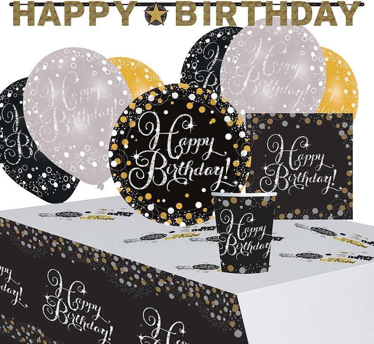 Amscan Partypakket 'happy Birthday' Unisex 41 Stuks - Goud