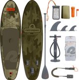 Retrospec Opblaasbaar Supboard - 320 cm - Inclusief Peddel, Opbergtas en Accessoires - Stand Up Paddle Board / SUP - Bruin / Groen