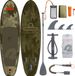 Retrospec Opblaasbaar Supboard - 320 cm - Inclusief Peddel, Opbergtas en Accessoires - Stand Up Paddle Board / SUP - Bruin / Groen
