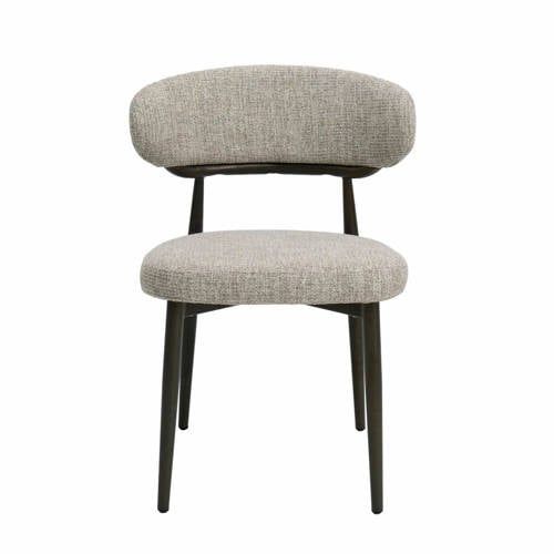 Giga Meubel Eetkamerstoel Milan - Beige/Brons Stof - Set van 2