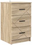 vidaXL Nachtkastje Sonoma eiken 38 x 38 x 66 cm Bewerkt hout