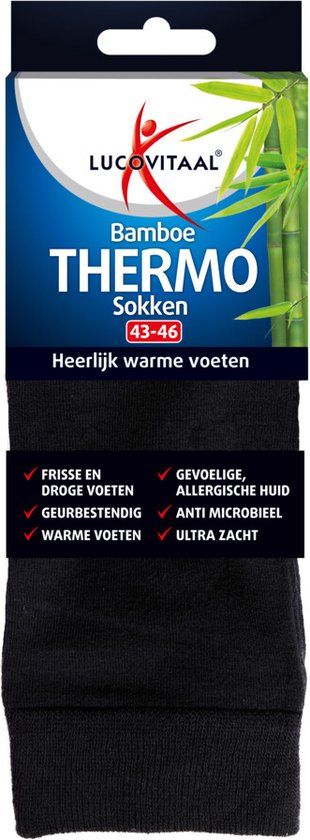 Lucovitaal Bamboe Thermosokken 35-38 Zwart Unisex