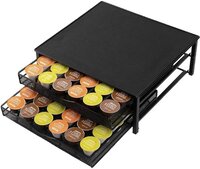Merkloos Koffiecups Houder met 2 Lades - 72 Dolce Gusto Cups - Antislip & Trilling Dempend - Zwart