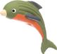 Flamingo Jouets Dollie Dolfijn kaki 9,5 x 21,4 x 10,5 cm