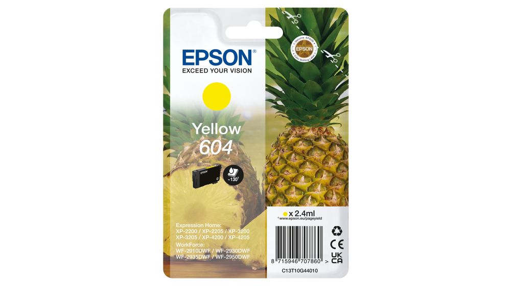 Epson 604 Yellow Ink Cartridge - Original - Standard Yield - 130 Pages