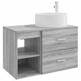 vidaXL Badkamermeubel Set 2 st Grijs Sonoma Bewerkt hout