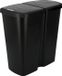 Afvalemmer Prosperplast Keden Compacta Q DUO - Afvalbak 45L met dubbel deksel en één compartiment - Zwart