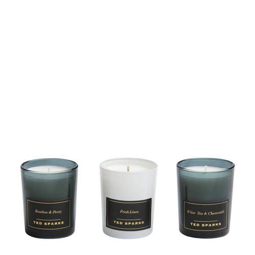 Ted Sparks Geschenkset Kaars (Set van 3) - Zwart/Wit - Glas