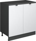 Vicco Keukenkast voor schuine wand R-Line, Witte golf, 80 cm zonder schuine kant met 2 deuren