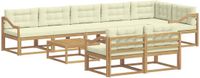 vidaXL - Hoek loungeset - 8 zitplekken - Wit en crèmekleurig - Polyester