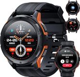 OBA Oukitel BT10 Smartwatch voor heren met bluetooth-oproepen, 1,43 inch AMOLED-display, batterij 410 mAh, waterdicht horloge 5 ATM met hartslagmeter, slaapbewaking voor Android iOS, oranje