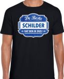 Bellatio Decorations Cadeau t-shirt voor de beste schilder voor heren - zwart met blauw - schilders - kado shirt / kleding - vaderdag / collega XXL