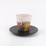 IDRINK® - Beker, schotel en lepel van RPET | uitstekend en schattig milieuvriendelijk cadeau | (STAY PAWSITIVE)