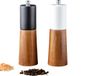 Merkloos / Sans marque HORCONDORM S.R.L. Set houten zout- en pepermolens, gemaakt van massief acaciahout met keramische stalen kern, verstelbaar voor persoonlijke grofheid (wit + zwart, 15,2 cm)