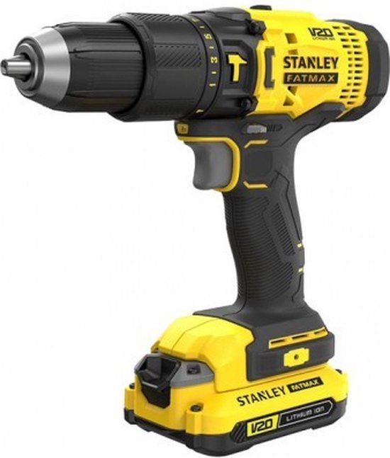 STANLEY FATMAX V20 Schroefklopboormachine met 2x 2Ah accu's en 50-delige accessoireset in softbag SFMCD711DSA-QW