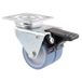 WAGNER Soft zwenkwiel/dubbele rol ECO - Ø 50 mm, 75 mm bouwhoogte, rem, verzinkt staal, blauw/wit, 60 x 60 mm aanschroefplaat, 70 kg draagkracht