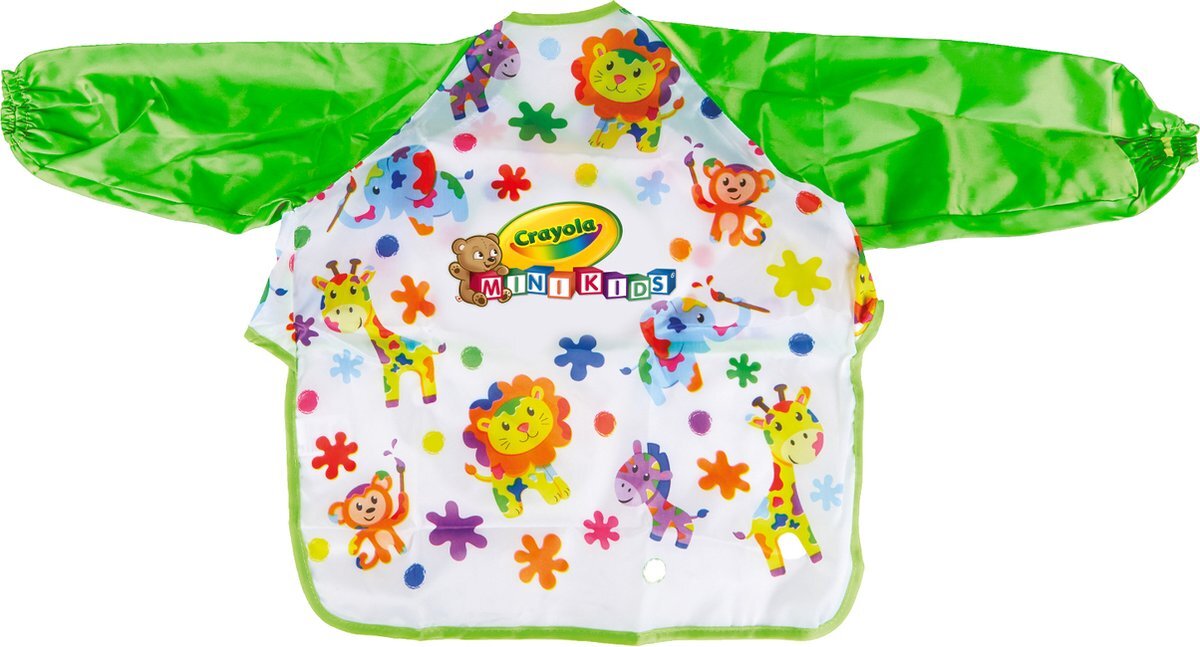 crayola Mini Kids - Schort met lange mouwen om kleding te beschermen, vanaf 12 maanden, tot 17 Kg