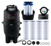 VEVOR filtre de piscine à cartouche, surface de filtration de 49 m², filtre de piscine encastrable, système de filtration d'eau de surface pour piscines, avec filtre amélioré et étanche, convient pour jacuzzis, spas et piscines gonflables
