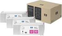 HP 81 3-pack 680-ml Magenta DesignJet Dye Ink Cartridges multi pack / magenta