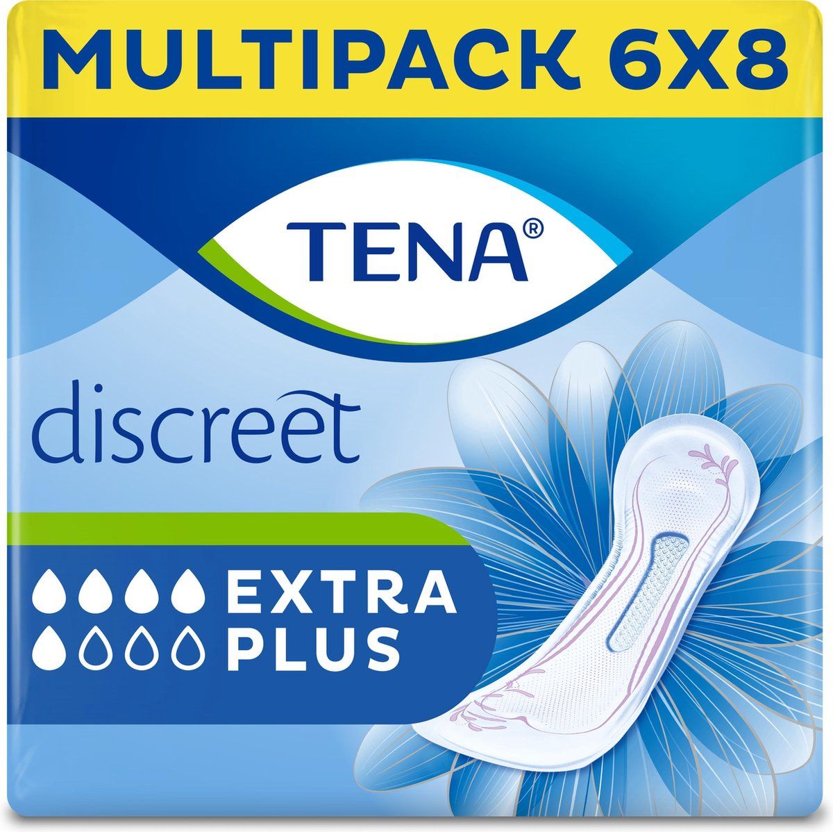 Tena Discreet Extra Plus Verbanden - 6 x 8 stuks - voor urineverlies (incontinentie)
