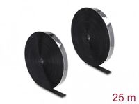 Delock Tragant Klittenband Zware haak-en-lus tape zelfklevend L 25 meter x B 25 mm zwart