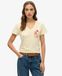 Superdry Suika Metallic Relaxed V-Neck T-Shirt - Crème, Taille : 36